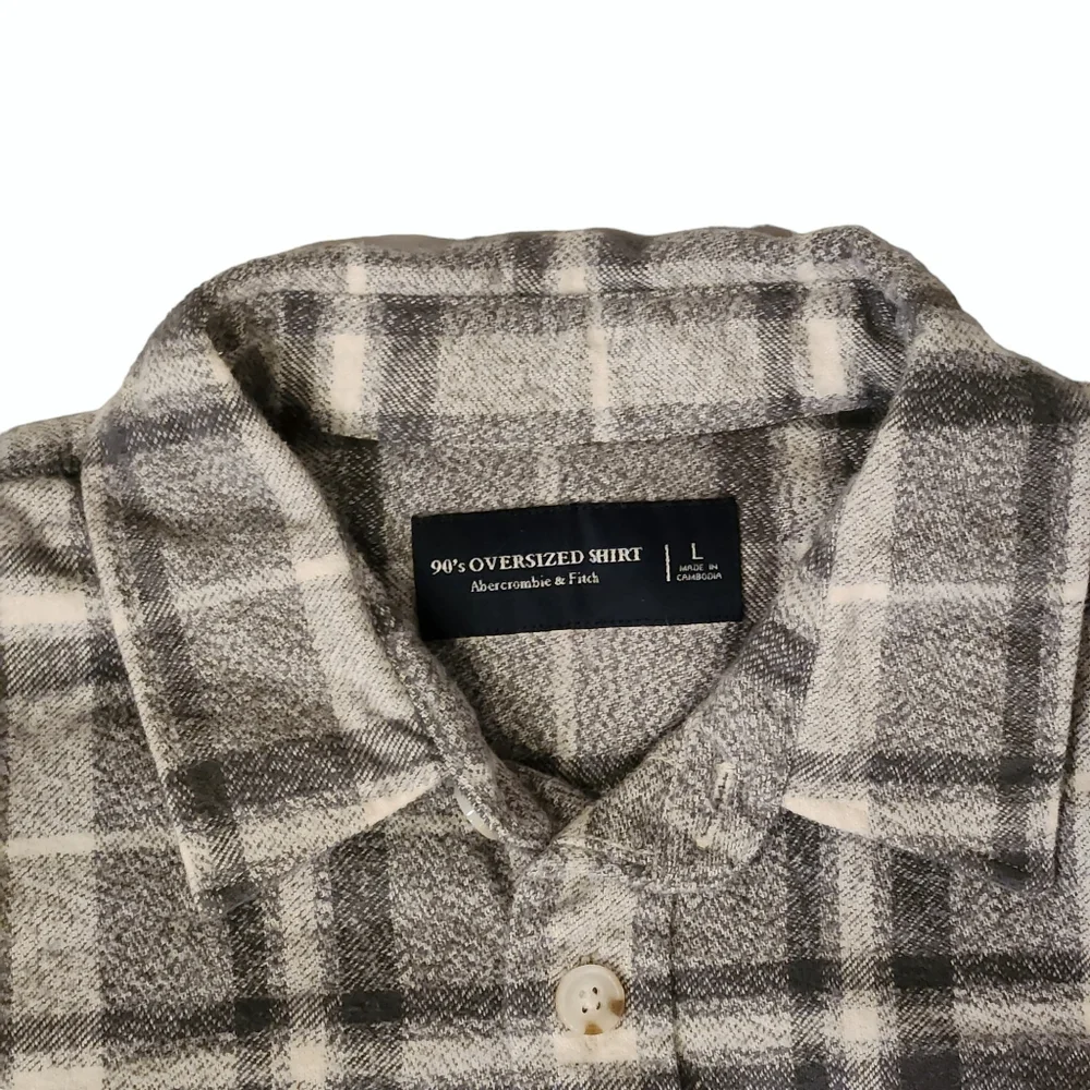 Abercrombie & Fitch 90's Oversized ShirtFlannel Long Sleeve Plaid Button Down - Picture 9 of 9